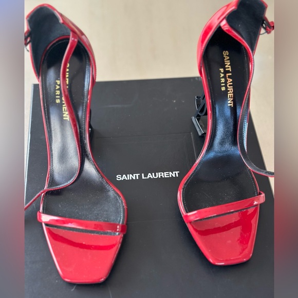 Saint Laurent Red and black Opyum Logo high heel - Picture 6 of 7